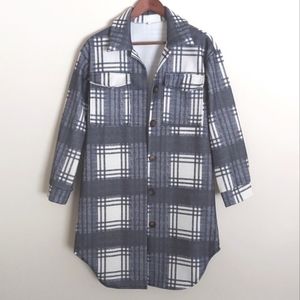 Long Plaid Shacket Size Medium